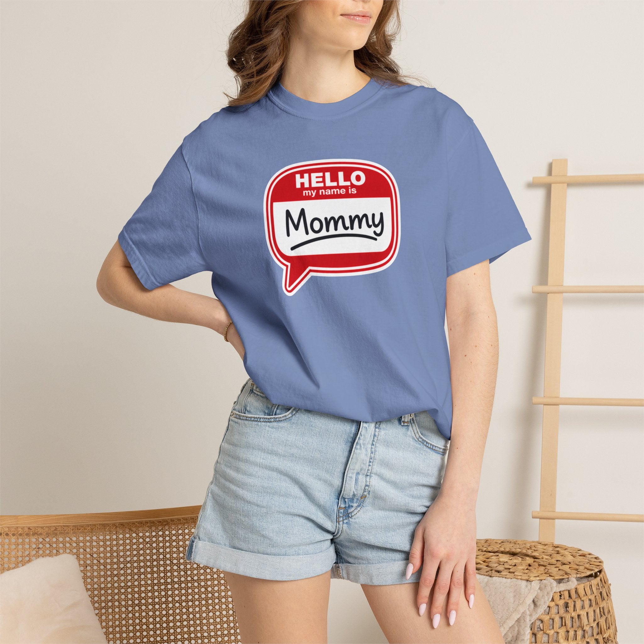 Hello My Name Is Mommy T-Shirt — Funny Mom Name Badge Tee