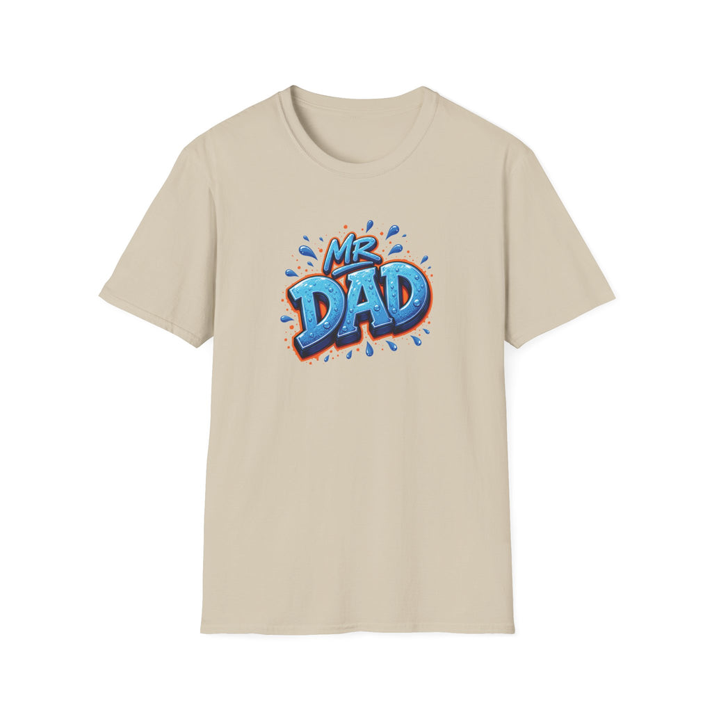"Mr. Dad" Blue Graffiti Father T-Shirt