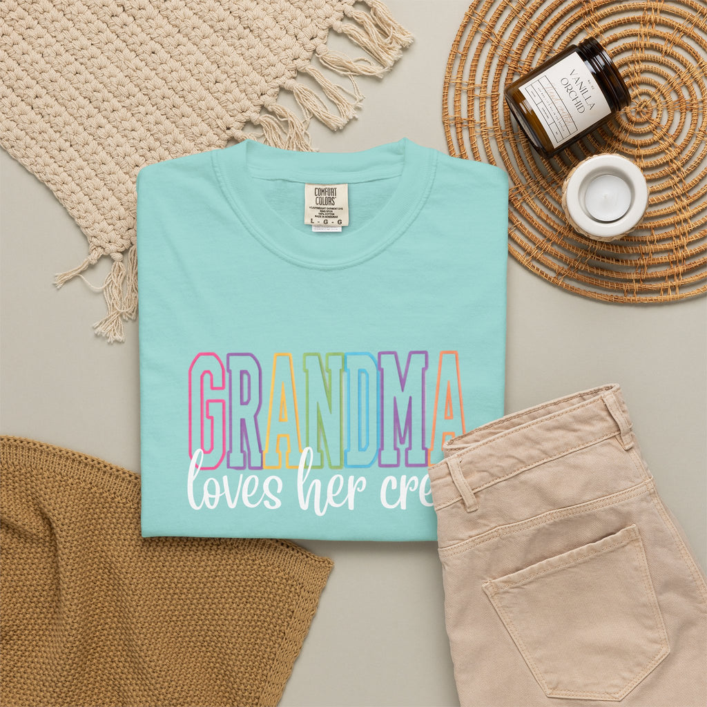 Grandma Pastel Rainbow T-Shirt — 'GRANDMA' Retro Lettering Tee
