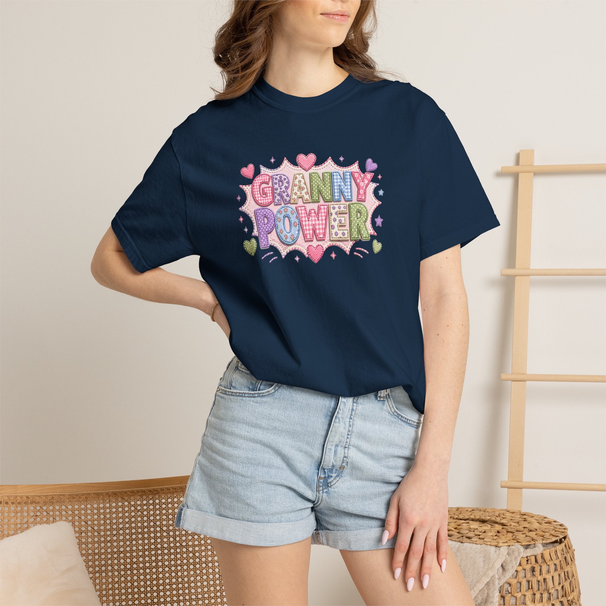 Granny Power T-Shirt — Retro Heart Graphic Tee for Grandmas