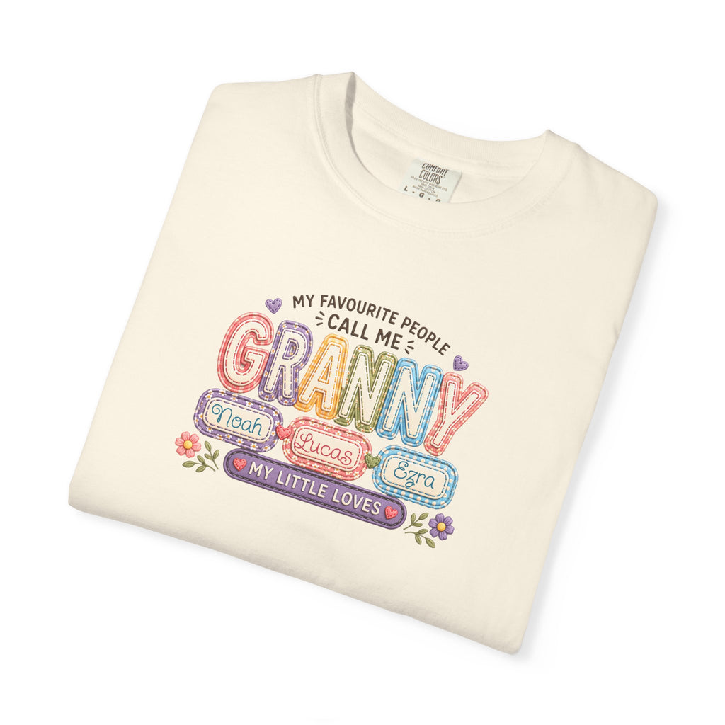 Granny Floral Retro Tee — "My Favourite People Call Me Granny"