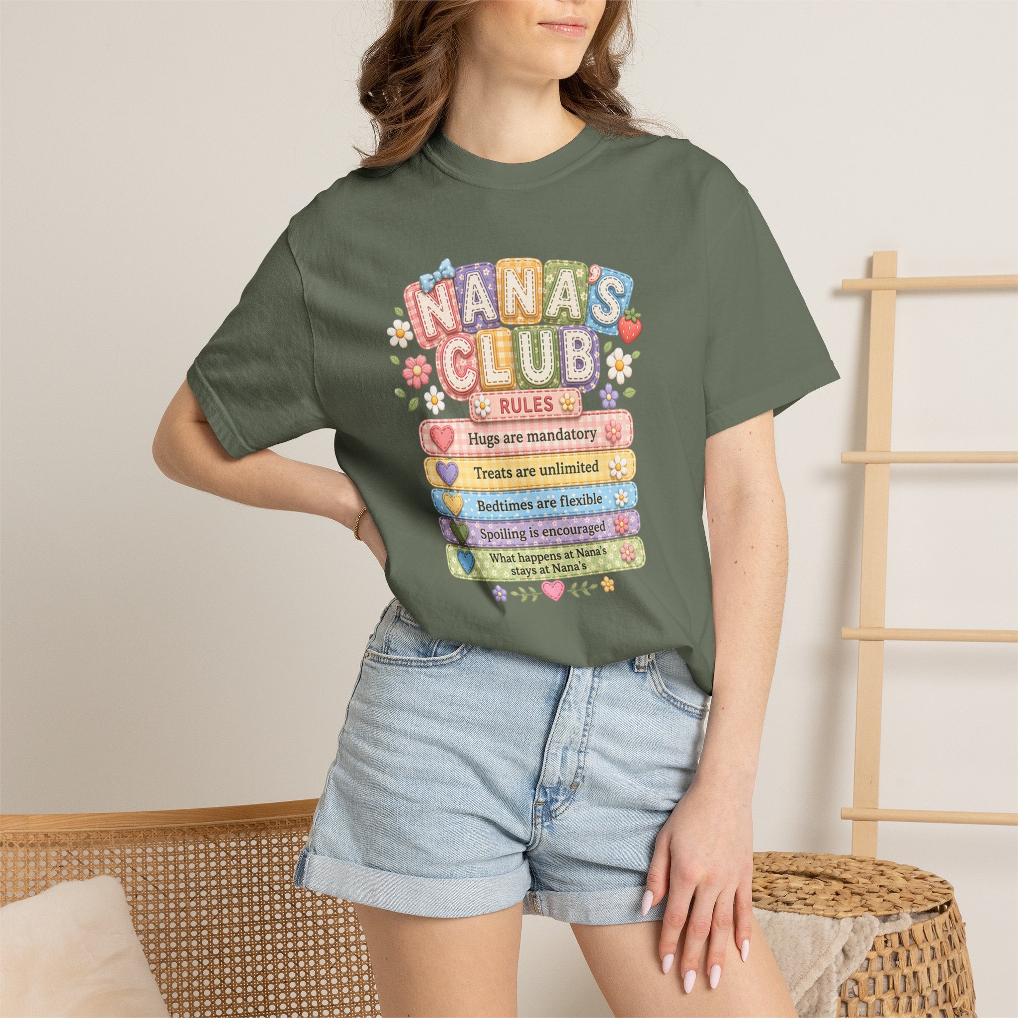 Nana's Club T-Shirt — Cute Floral Grandma Rules Tee