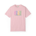 Gran Floral Script T-Shirt — "the heart of my family" Sage Garment-Dyed Tee