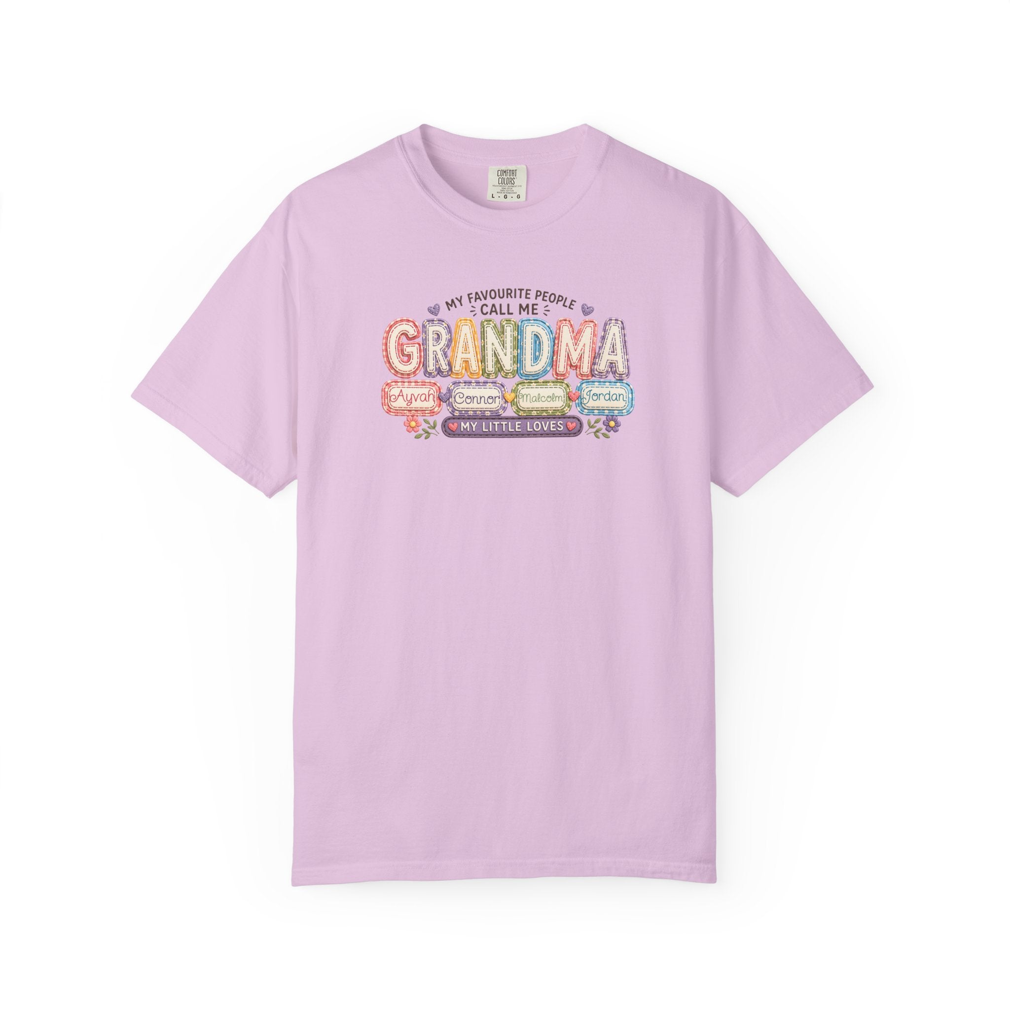 Grandma T-Shirt - My Favorite People Call Me Grandma (Cute Floral Retro Design)