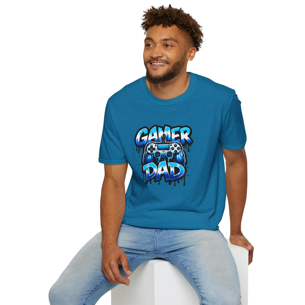 Gamer Dad T-Shirt — Blue Controller T-shirt
