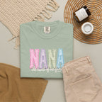 NANA Pastel Patchwork T-Shirt — "The Heart of Our Family" Gift