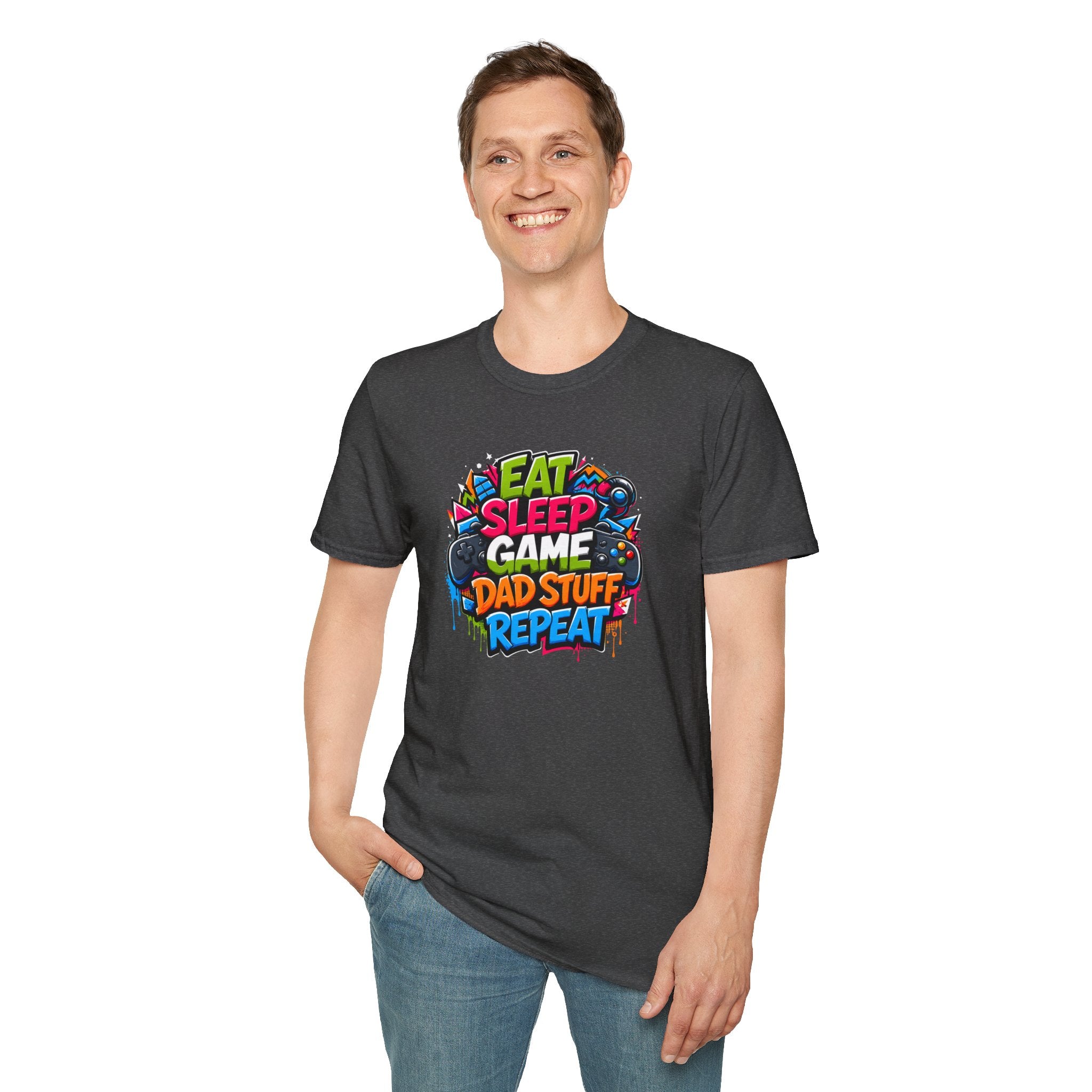 Eat Sleep Game Dad Stuff Repeat T-Shirt