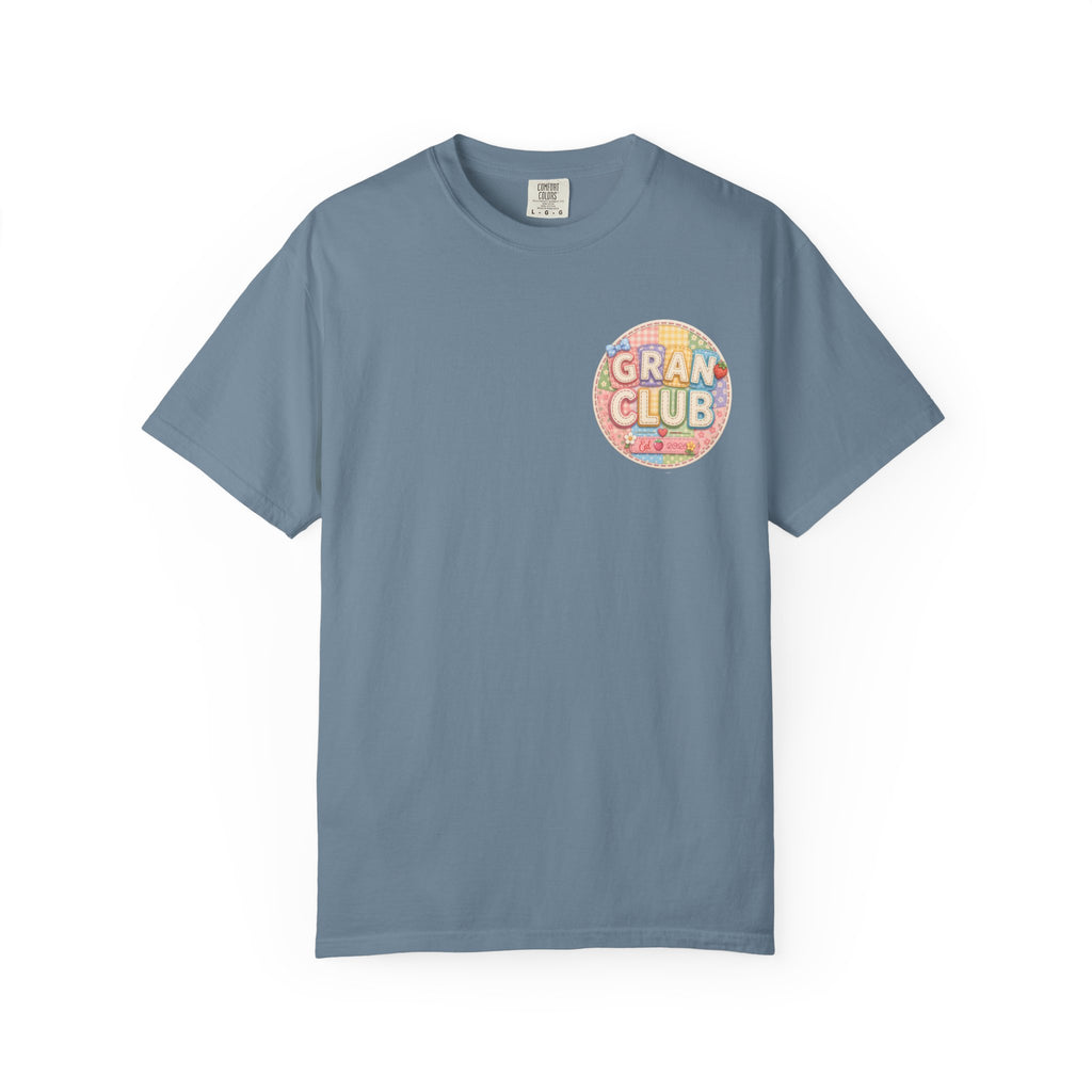 T-Shirt — "Gran Club" Retro Floral Badge Tee