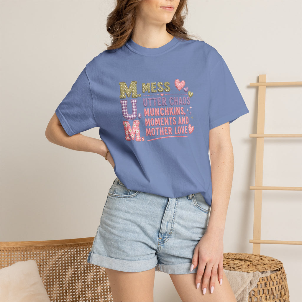 M.U.M. Mom Acronym Graphic Tee — Mess, Utter Chaos, Munchkins & Mother Love T-Shirt