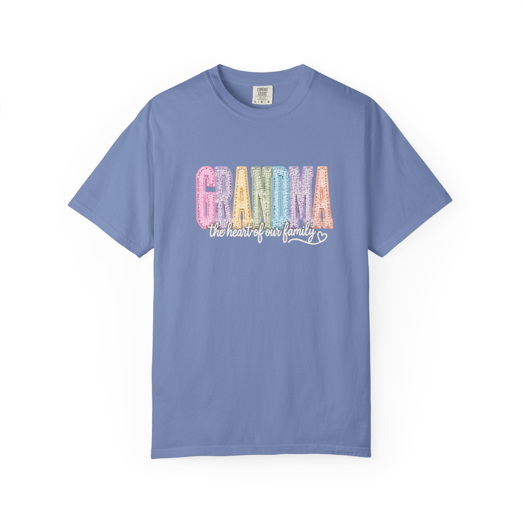 Grandma Floral Graphic T-Shirt — "Grandma, the heart of our family" Gift Tee
