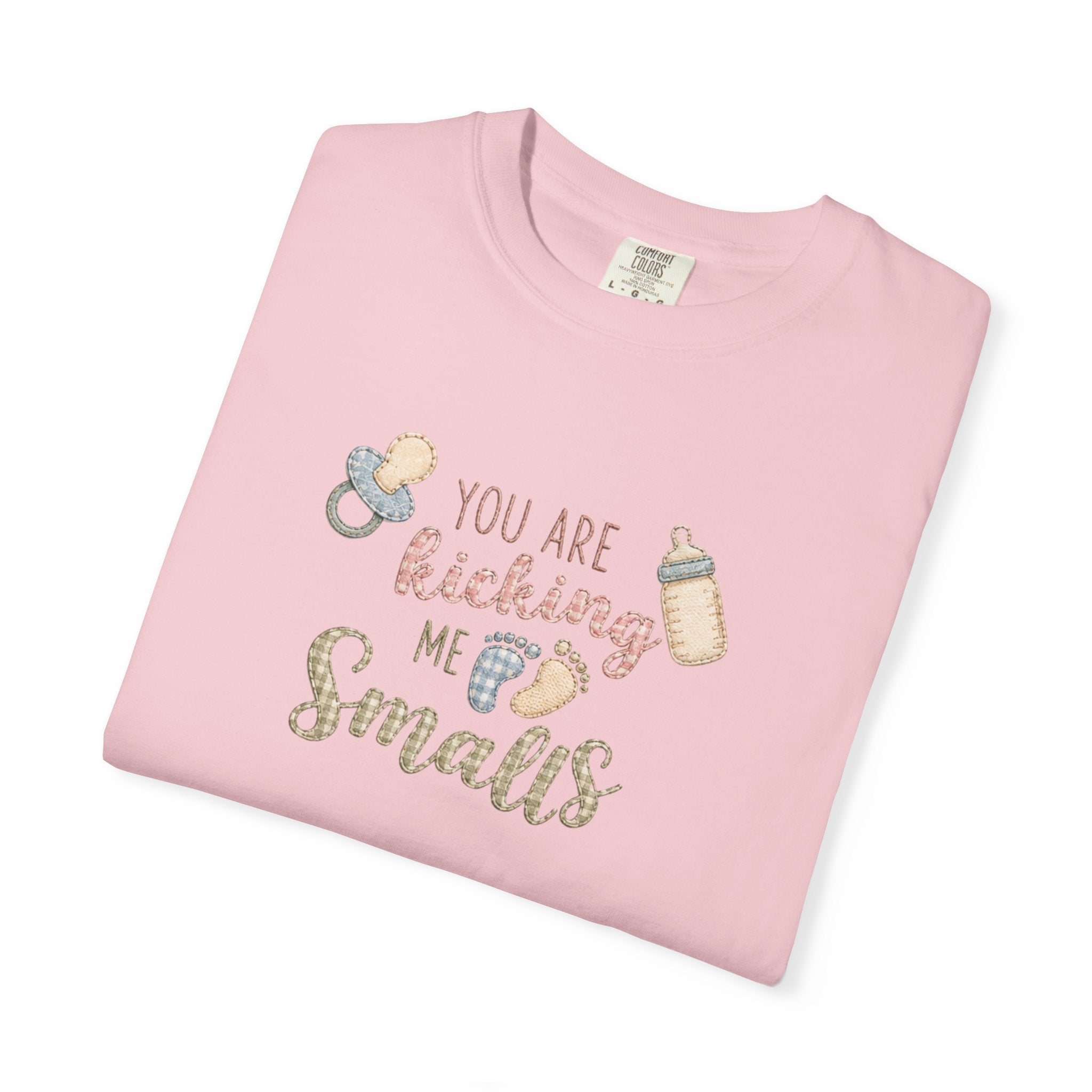Kicking Me Smalls Baby Pregnancy Announcement T-Shirt