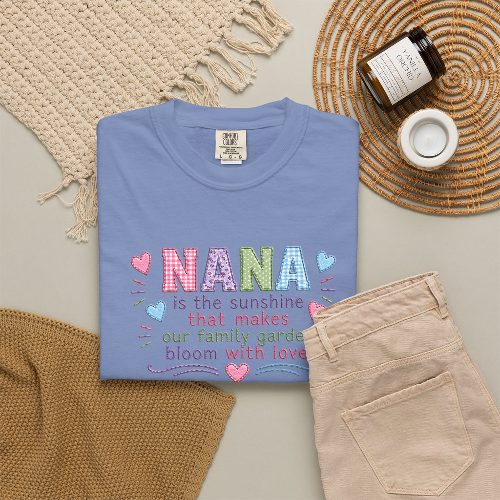 Nana Sunshine Floral T-Shirt — “NANA is the sunshine that makes our family garden bloom with love”