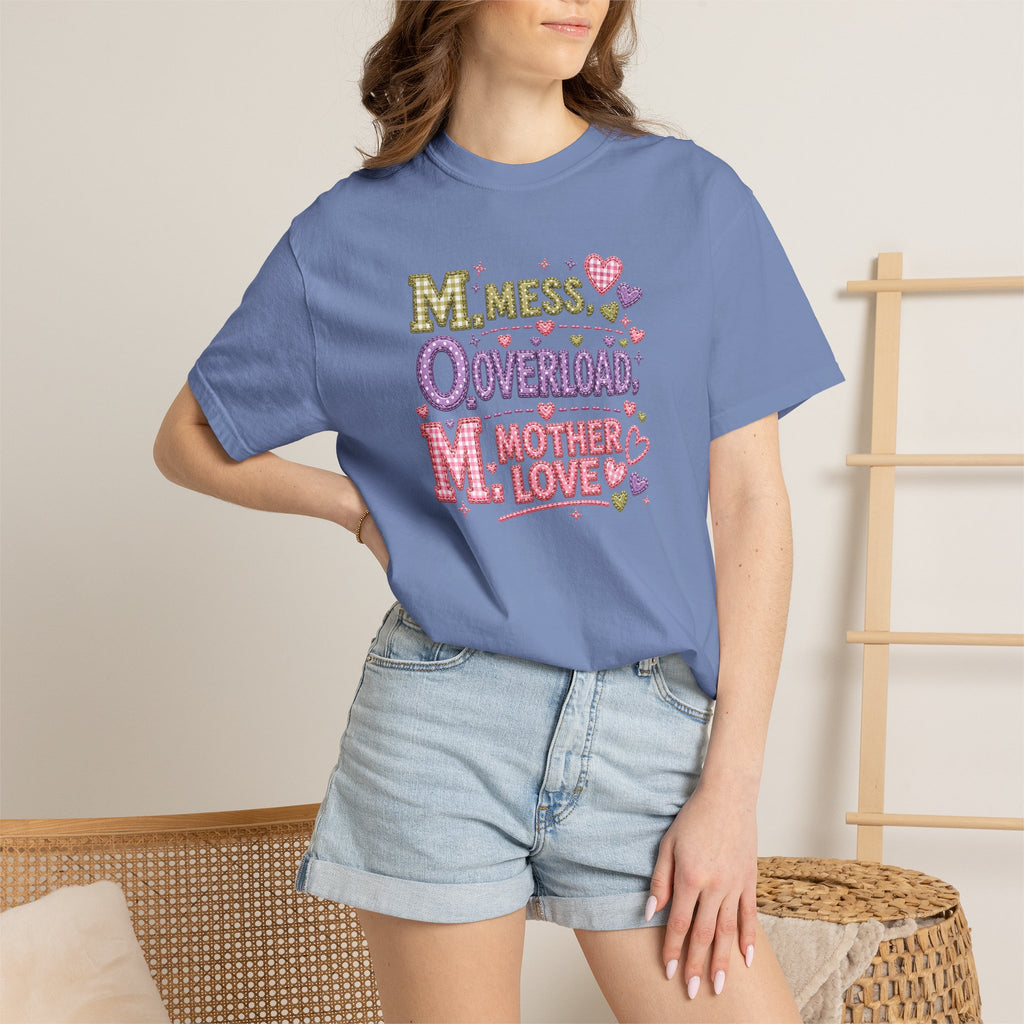Mom Overload T-Shirt — "Mess, Overload, Mother Love" Cute Mom Graphic Tee