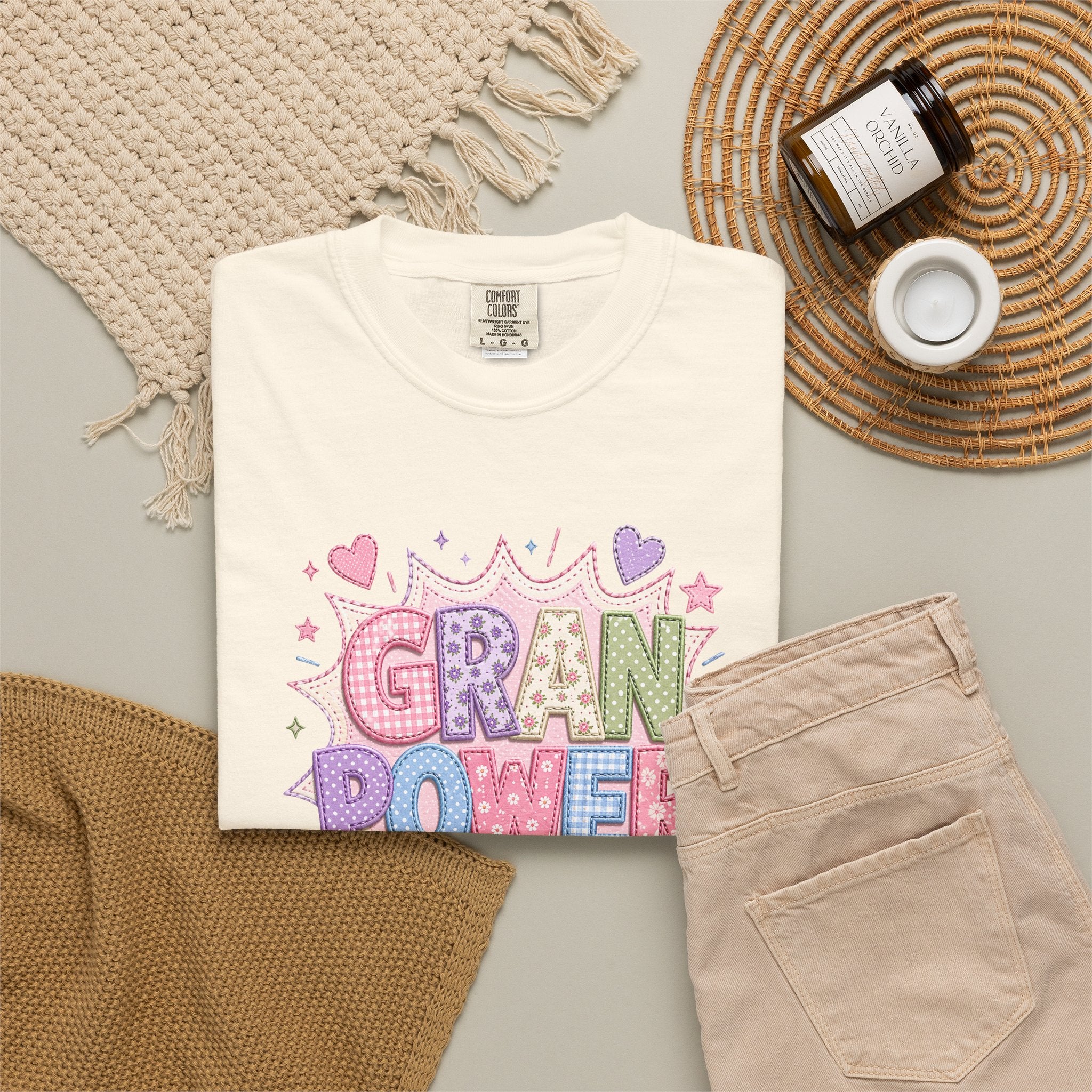 Gran Power T-Shirt — Cute Pastel 'Gran Power' Graphic Tee for Grandparents, Mother's Day Gift