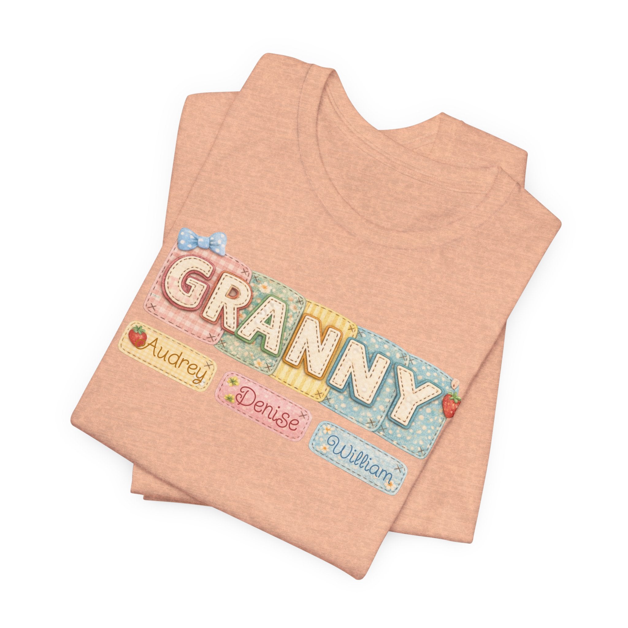 Granny Retro Nameplate T‑Shirt — Personalized Grandma Tee