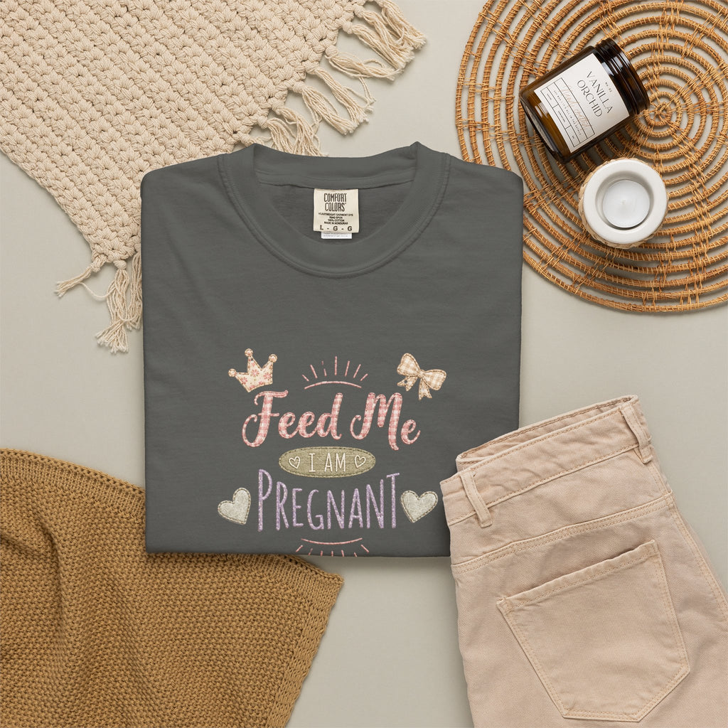 Pregnant 'Feed Me' Tee — Maternity Pregnancy Humor T-Shirt
