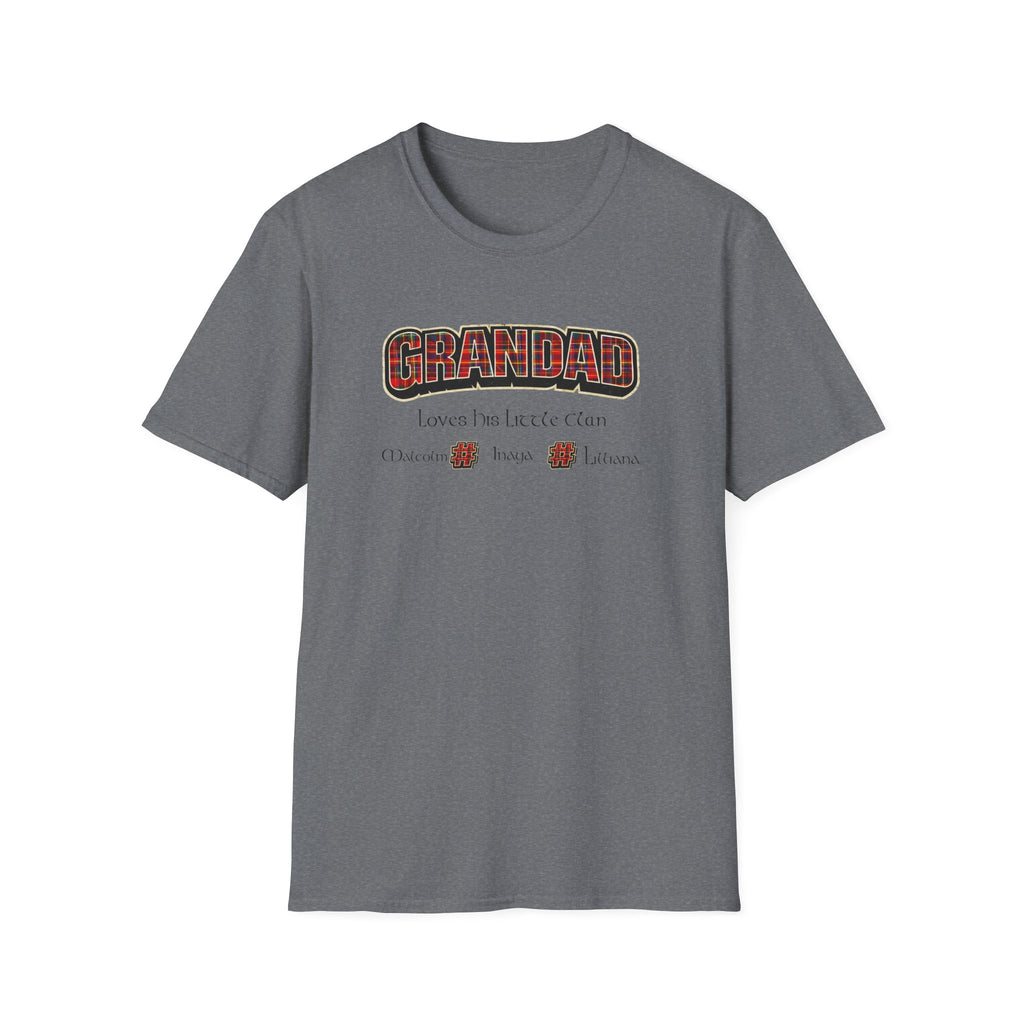 Grandad Plaid Family T-Shirt — "Loved by the Little Clan" Gift Tee