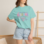 Grandma T-Shirt - "Becoming a Grandma Means My Heart Grows Bigger" - Cute Pastel New Grandma Gift