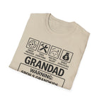 Grandad Warning T-Shirt — 'Warning: Spoils Grandkids & Hands Out Biscuits' Funny Grandpa Shirt