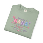 Becoming a Nana T-Shirt — "Becoming a Nana means my heart grows bigger with every little giggle" Cute Grandma Gift