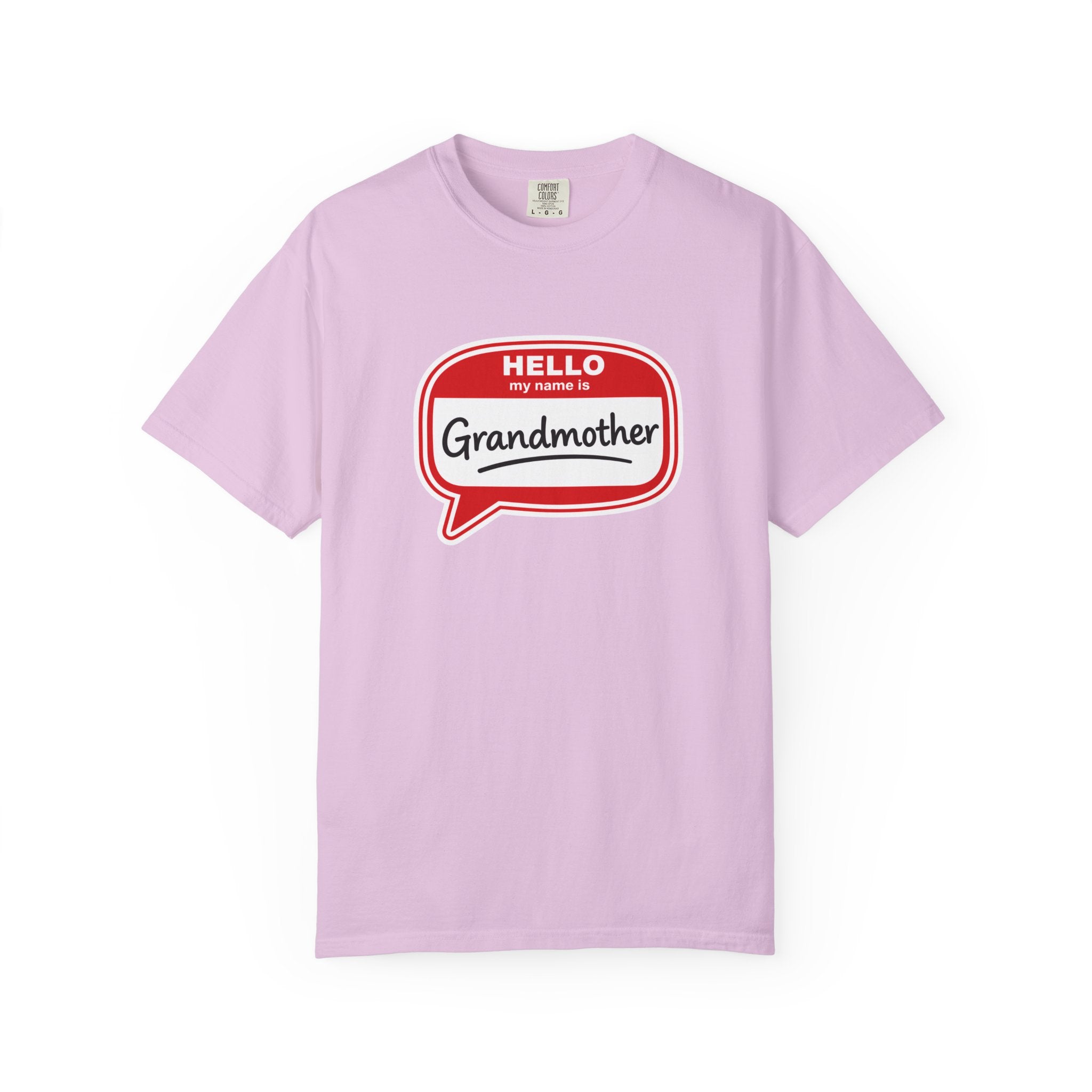Hello My Name Is Grandmother T-Shirt - Retro Name Badge Tee for Moms & Grandmas