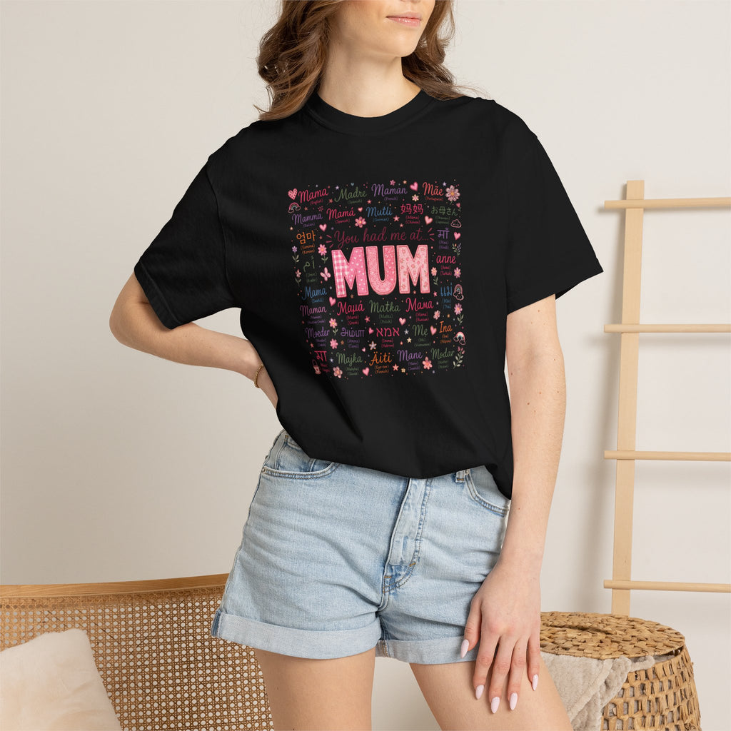 Mum Heartbeat T-Shirt — 'You Had Me at MUM' Floral Mother's Day Tee