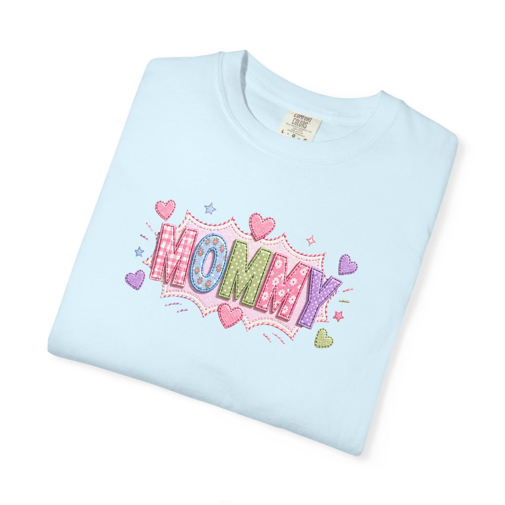 Mommy Hearts T‑Shirt — Cute Pastel 'MOMMY' Graphic Tee for Mother's Day & New Moms