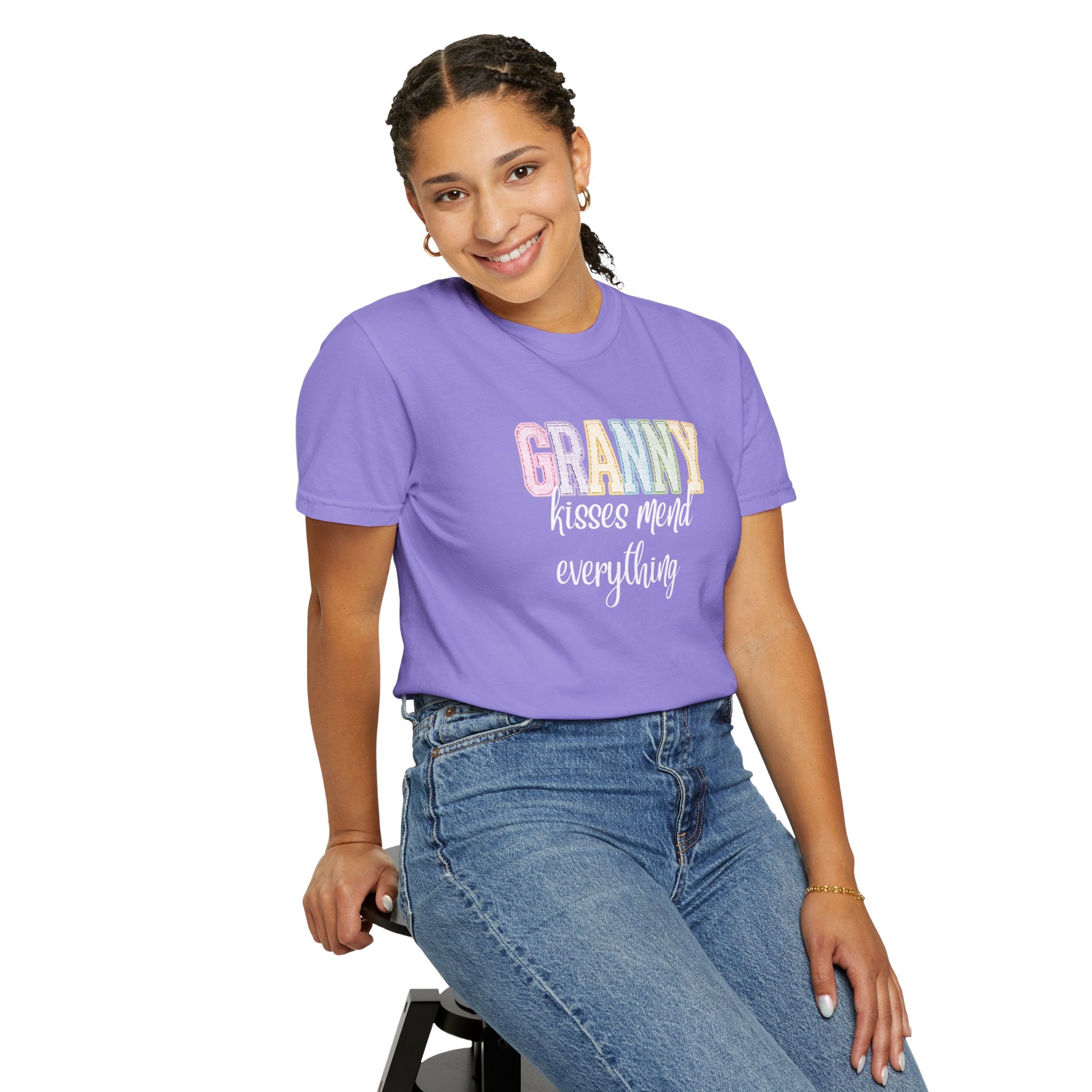 Granny Kisses Mend Everything T-Shirt — Pastel Grandma Gift