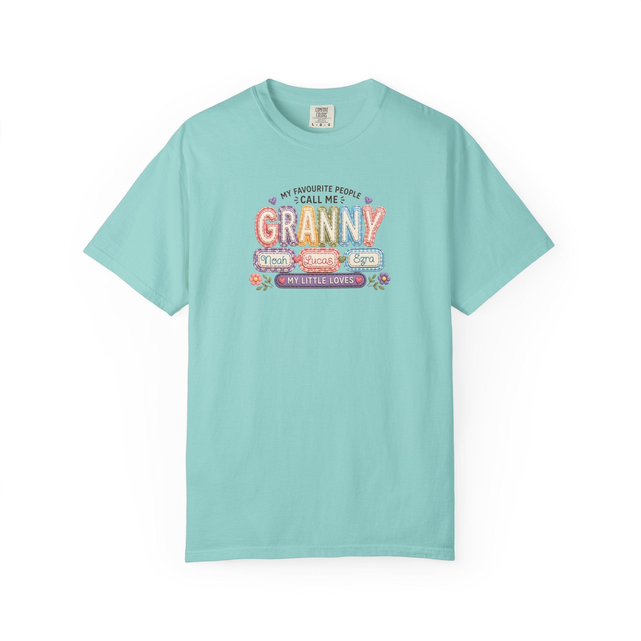 Granny Floral Retro Tee — "My Favourite People Call Me Granny"