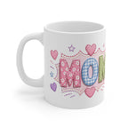Mom Patchwork Mug — Cute Floral & Gingham 11oz Coffee Cup for Mother’s Day