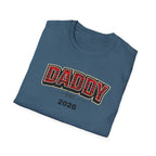 Daddy Est. 2026 T-Shirt — Plaid Dad Announcement Tee