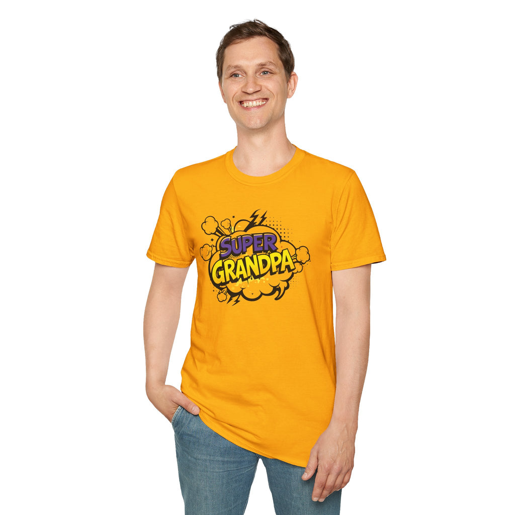 T-Shirt — "Super Grandpa" Comic-Style Graphic | Funny Father's Day Gift