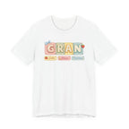 Gran Retro Patch Tee — Personalized 'Gran' Name Blocks Short Sleeve Shirt