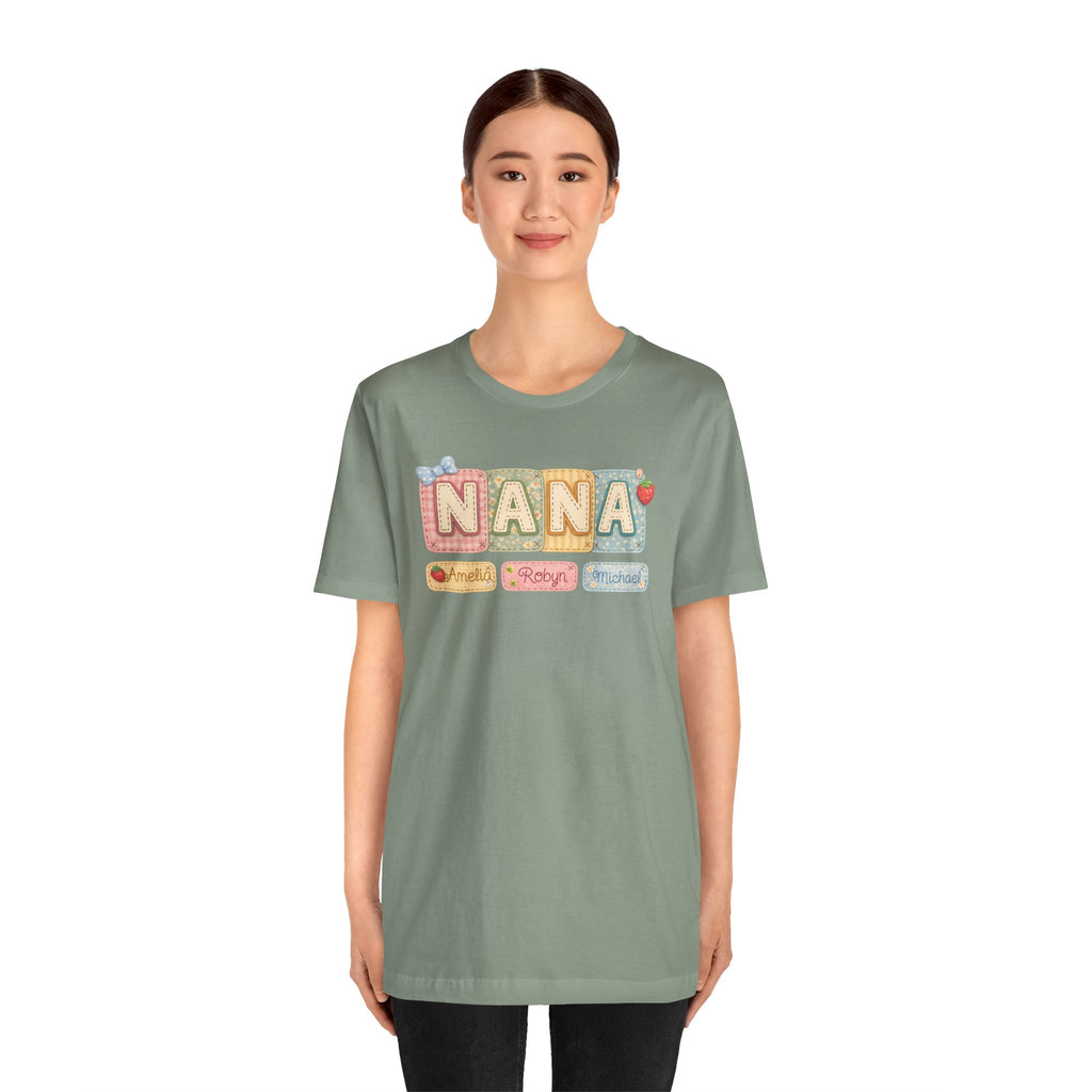 Nana Baby Blocks Tee — Personalized Grandmother Name Shirt