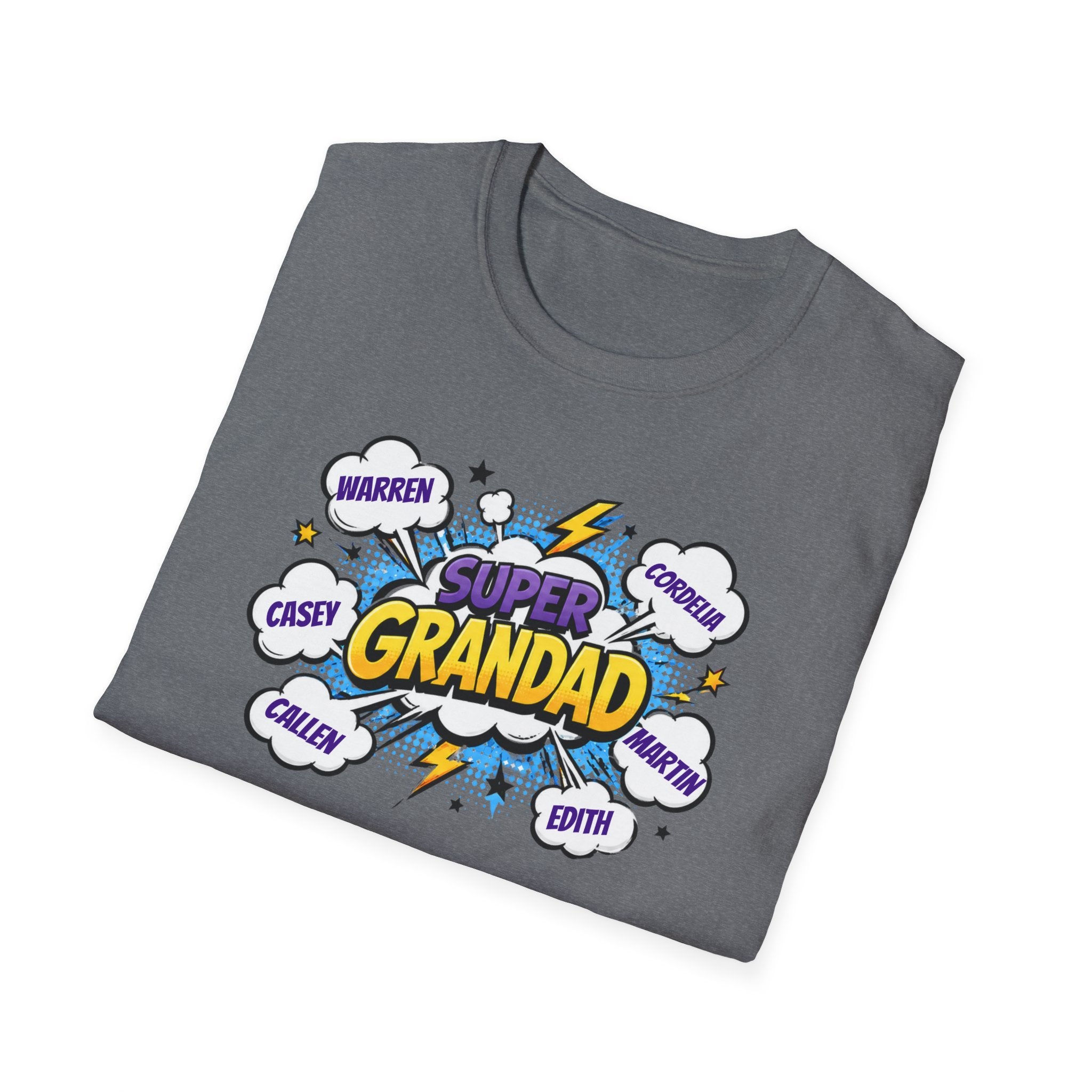Super Grandad Comic-Style T‑Shirt — "Super Grandad" Graphic Tee, Father's Day & Grandparents Gift