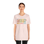 Gran Retro Patch Tee — Personalized 'Gran' Name Blocks Short Sleeve Shirt