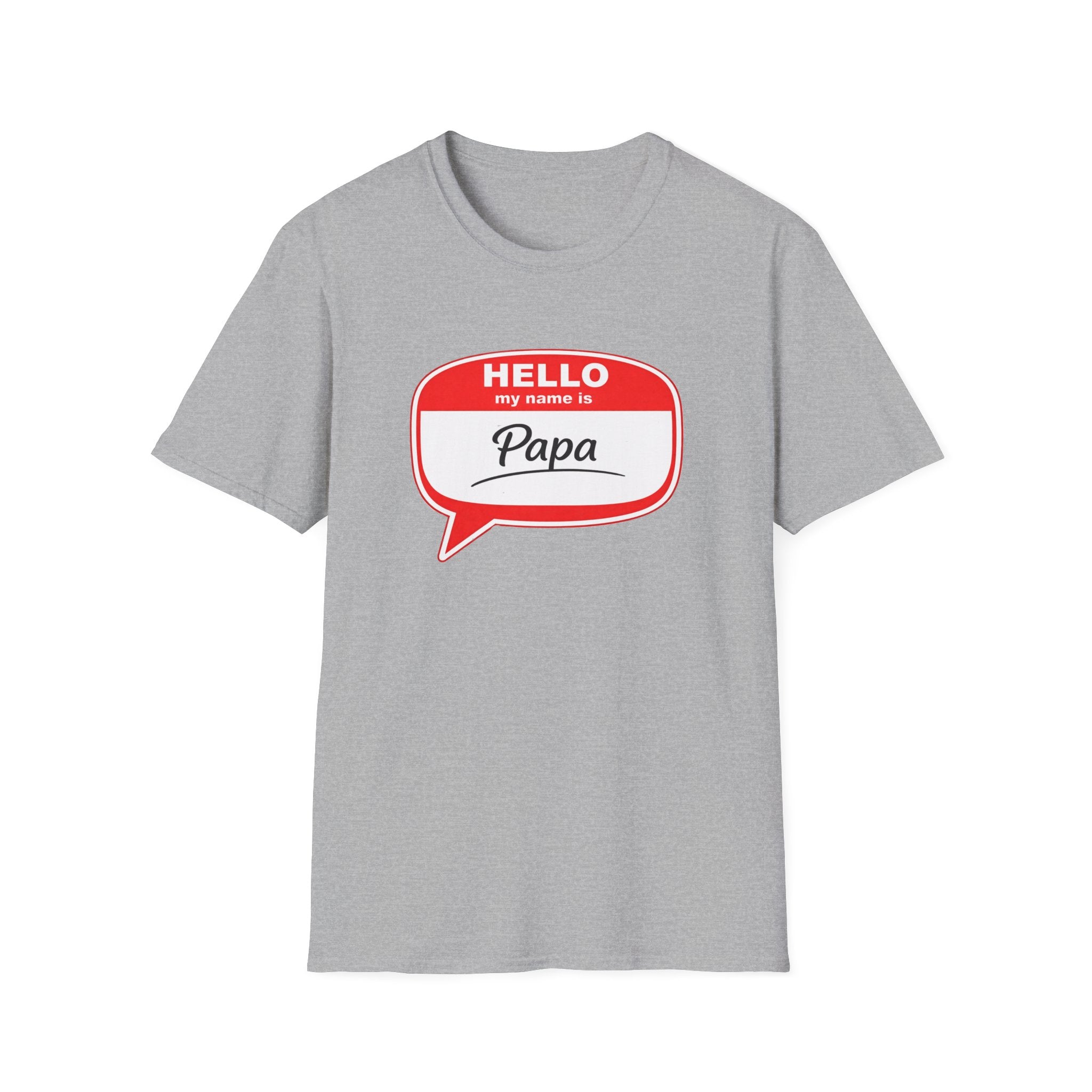 Hello My Name Is “Papa” T-Shirt — Funny Dad Name Tag Tee for Father’s Day