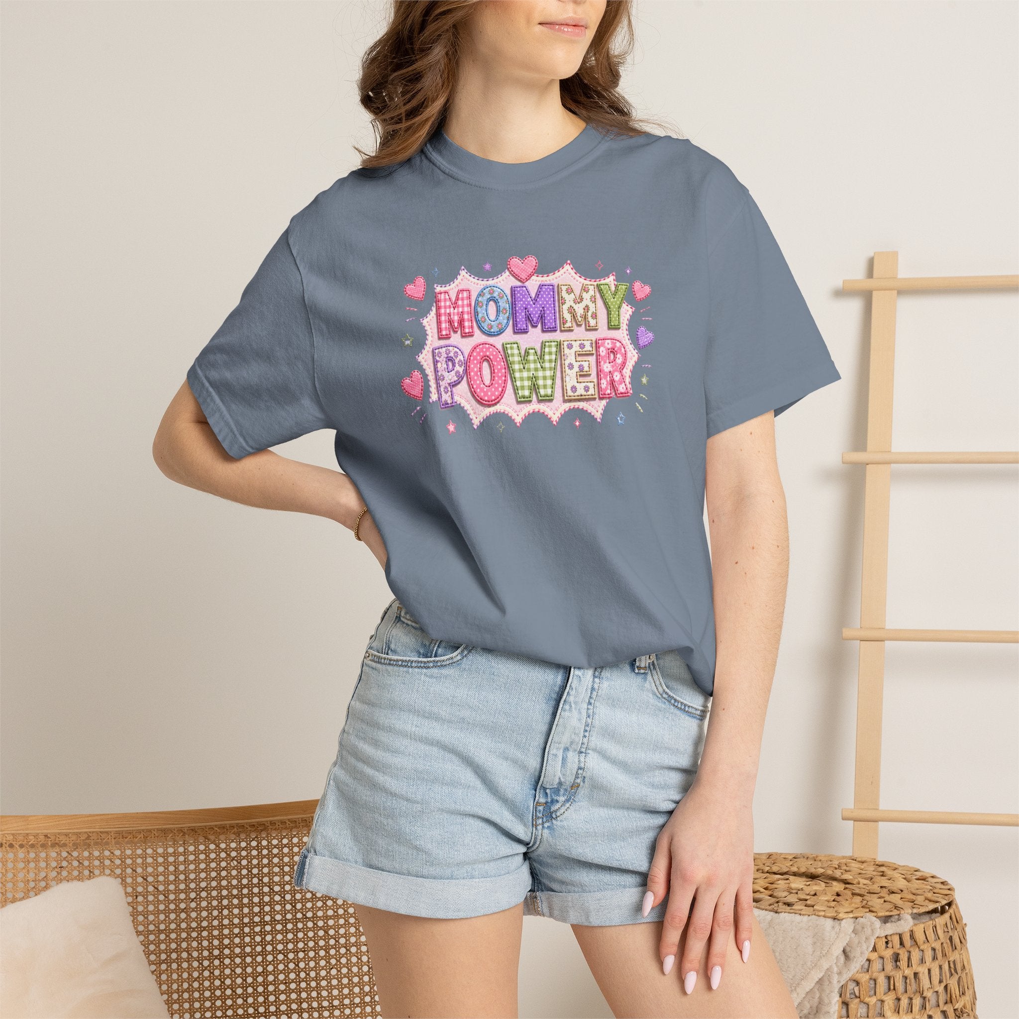 Mommy Power T-Shirt — Cute Heart Graphic Tee for Moms, Mother’s Day Gift
