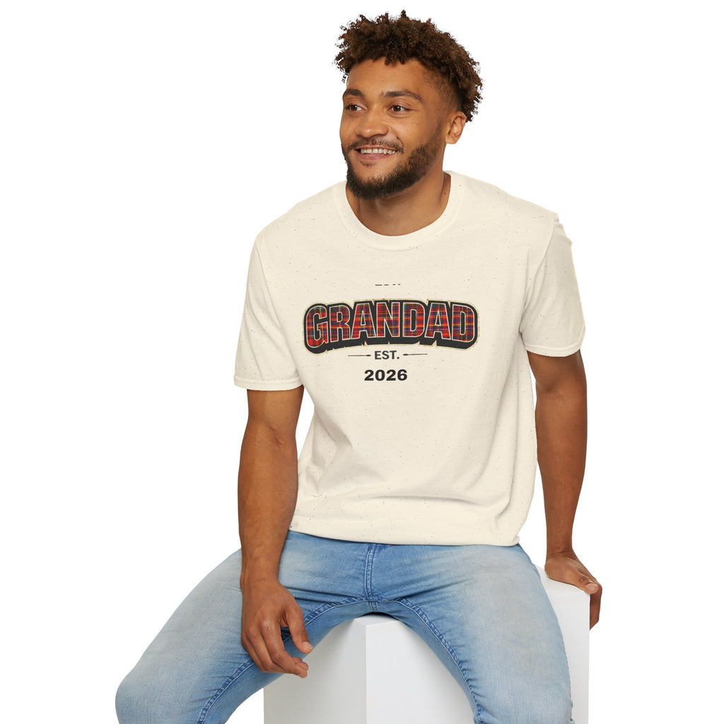Grandad Est. 2026 T-Shirt — Plaid Grandpa Gift Tee
