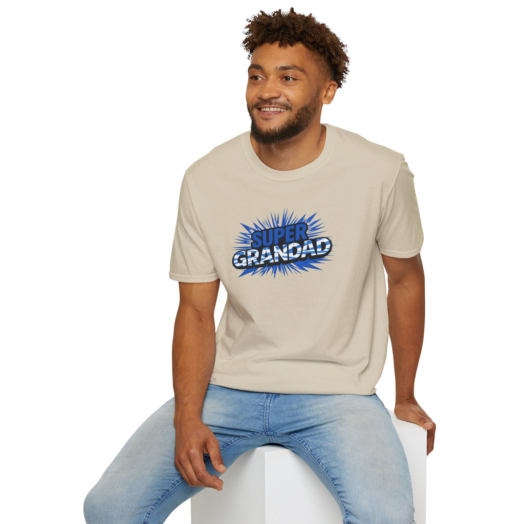 Super Grandad Scotland Flag/Scottish themed T-Shirt — Retro Comic Gift for Grandpa, Father’s Day & Birthday