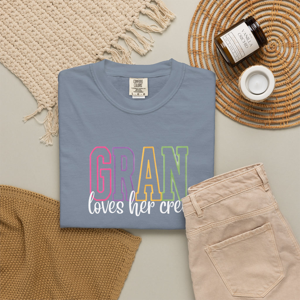 T-Shirt — "Gran Loves Her Crew" Pastel Grandma Tee
