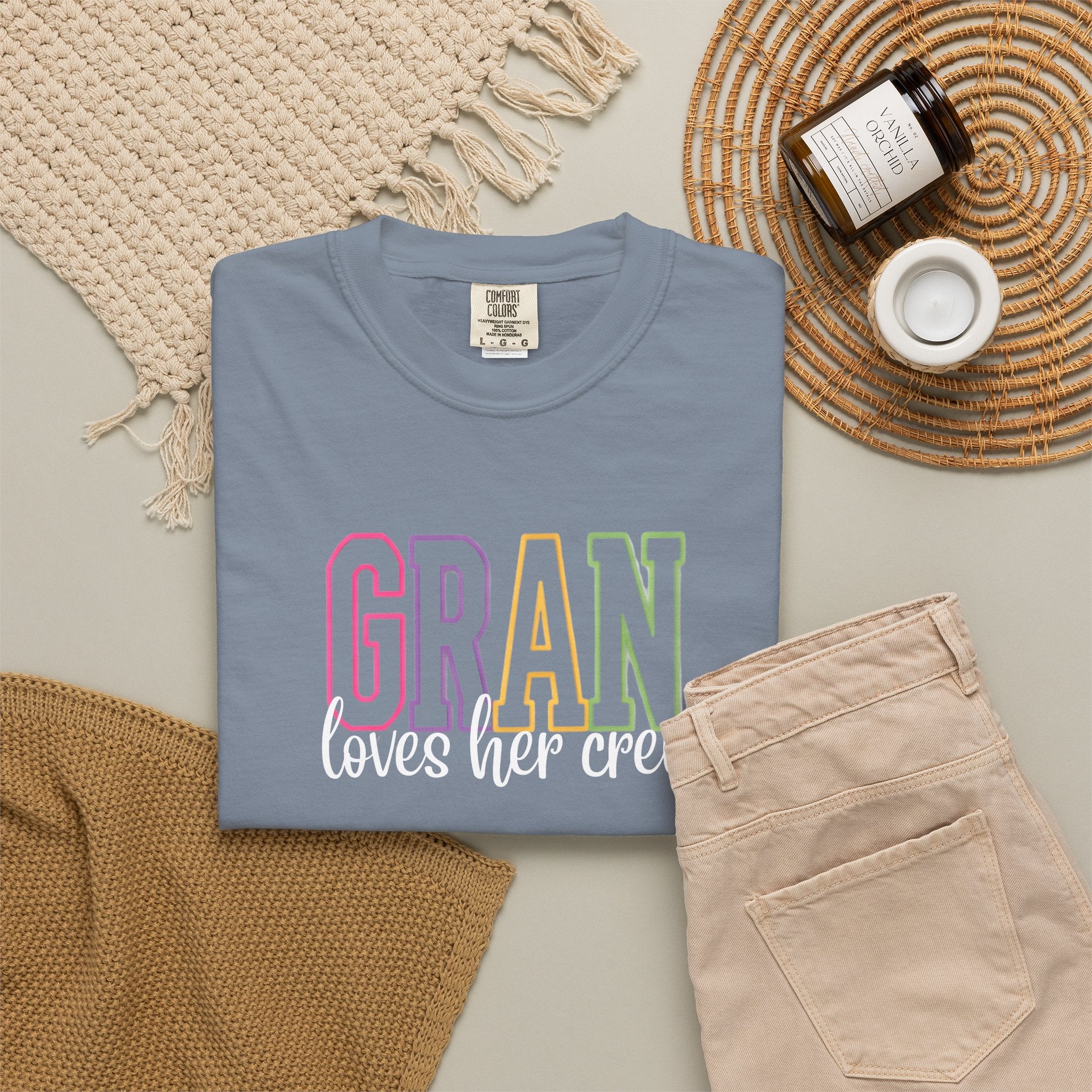 T-Shirt — "Gran Loves Her Crew" Pastel Grandma Tee