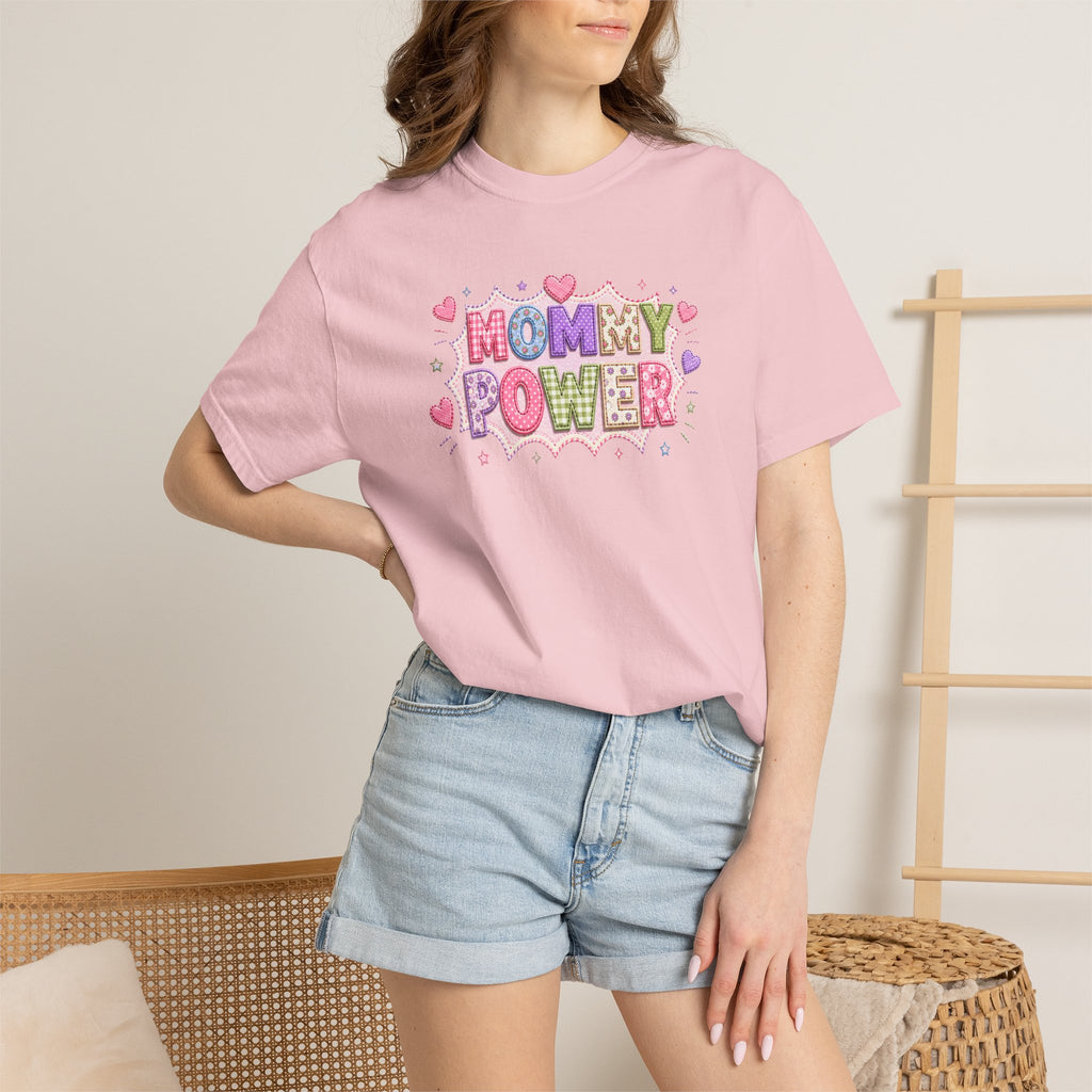Mommy Power T-Shirt — Cute Heart Graphic Tee for Moms, Mother’s Day Gift