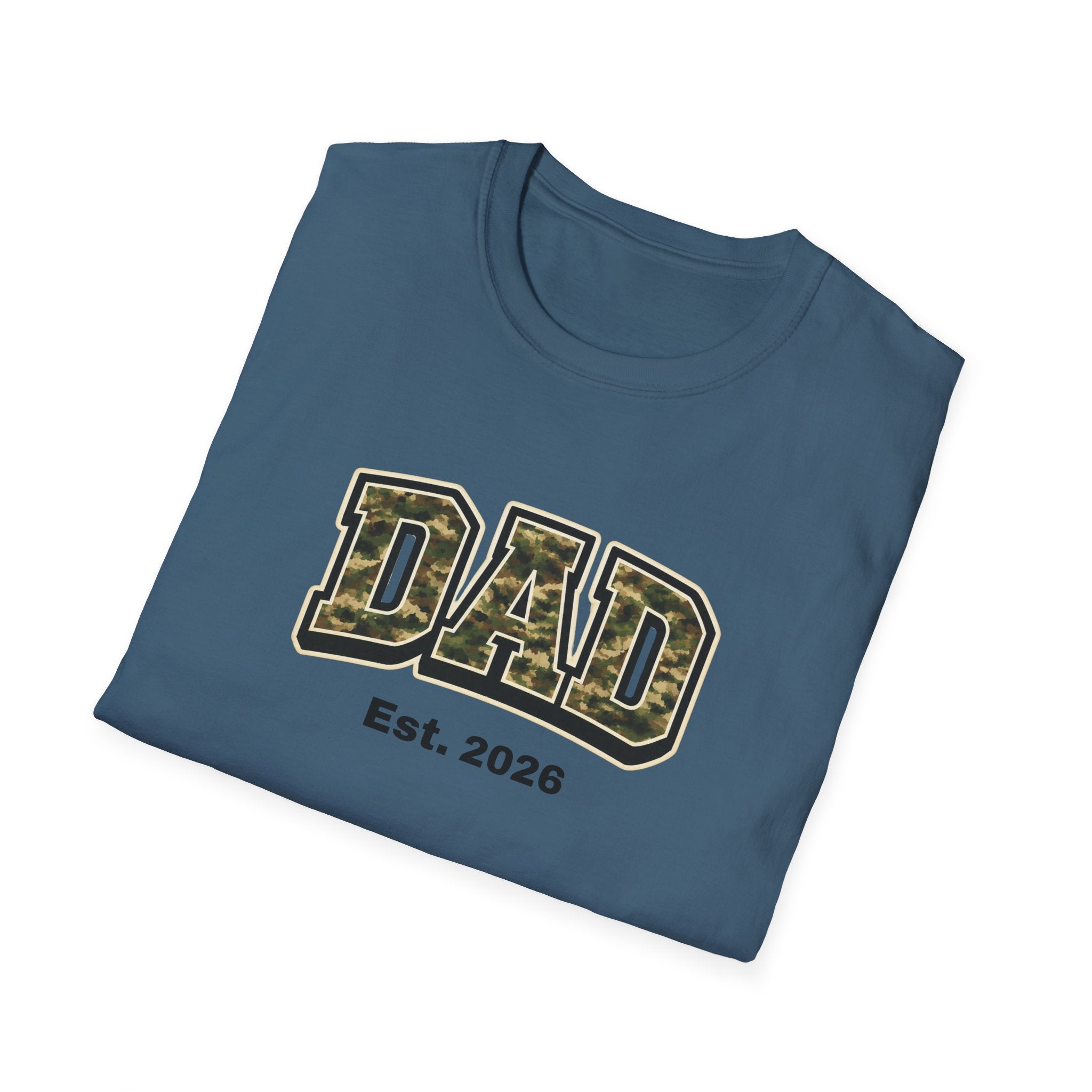 Dad Camo T‑Shirt – “DAD Est. 2026” Military Camo Father's Day Tee