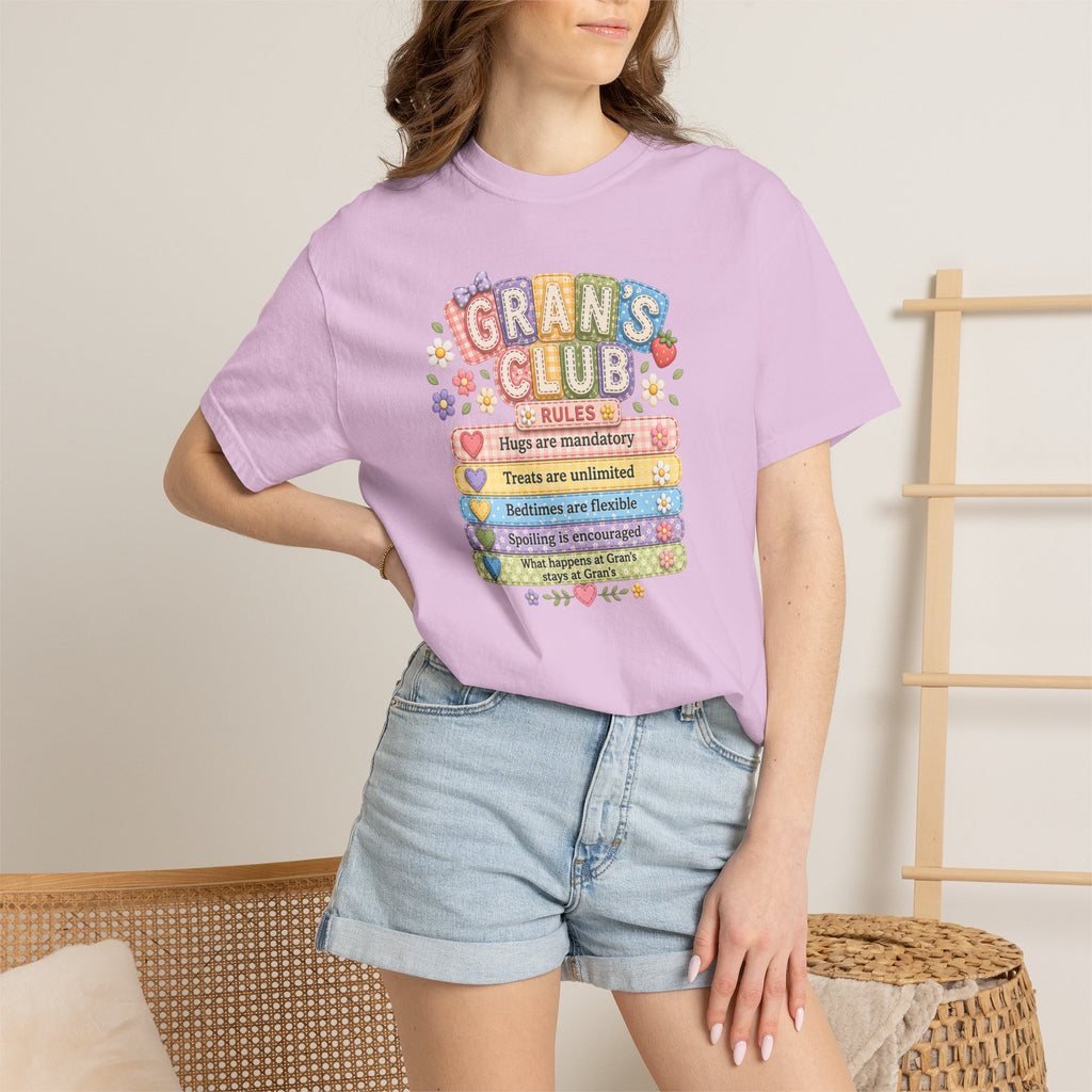 Grans Club Rules T-Shirt — Cute Floral Grandma Shirt, Funny Grandmother Gift for Mother's Day