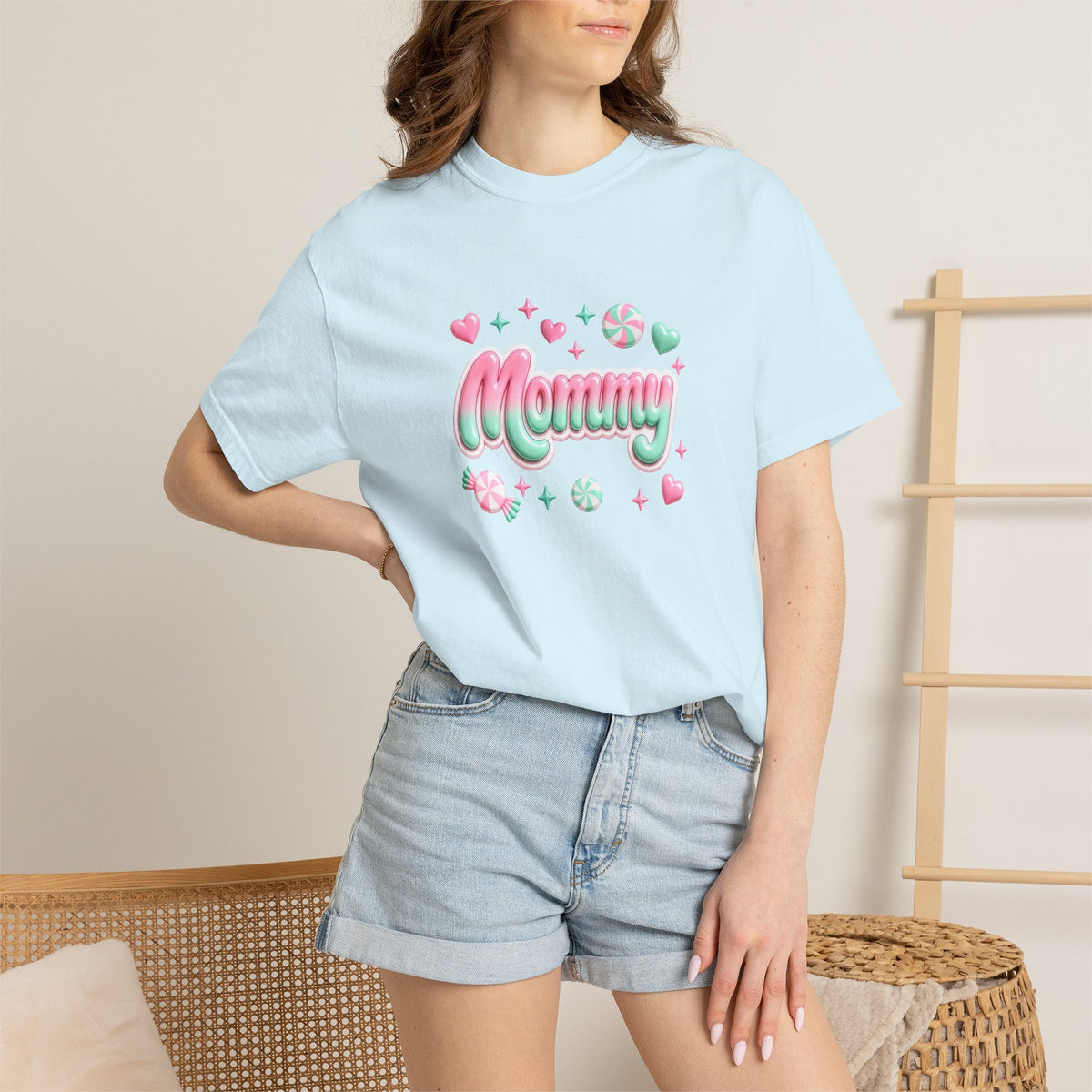 Mommy Pastel Candy Script T-Shirt
