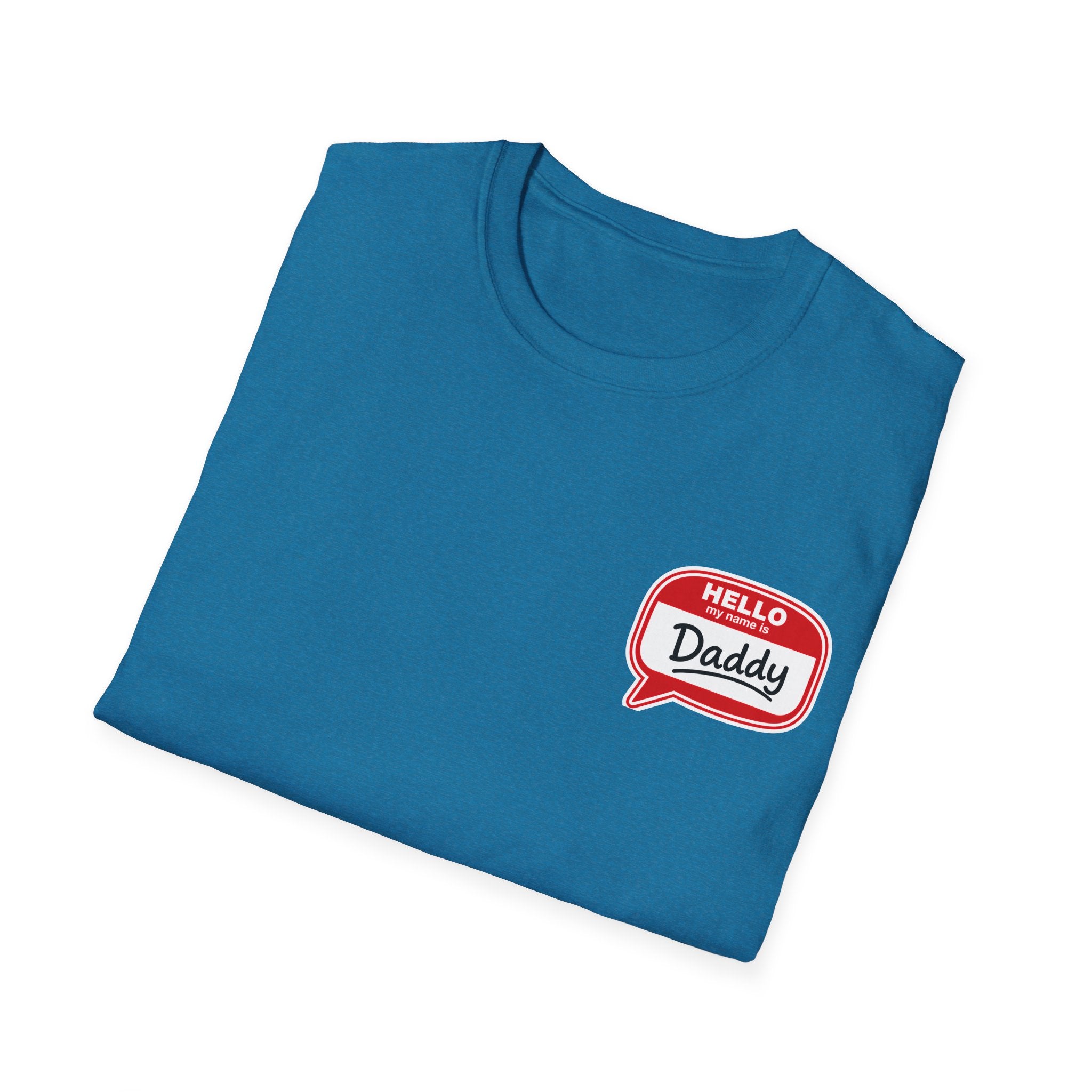 Daddy Name Tag T-Shirt - 'Hello Daddy' Retro Speech Bubble Tee