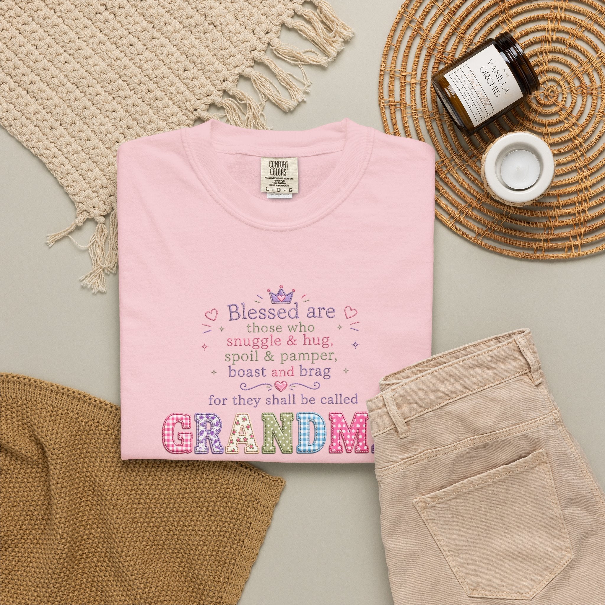 Grandma Floral Scripture T-Shirt — Blessed Are Those Who Are Pure in Heart