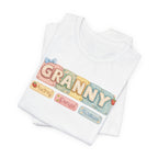Granny Retro Nameplate T‑Shirt — Personalized Grandma Tee
