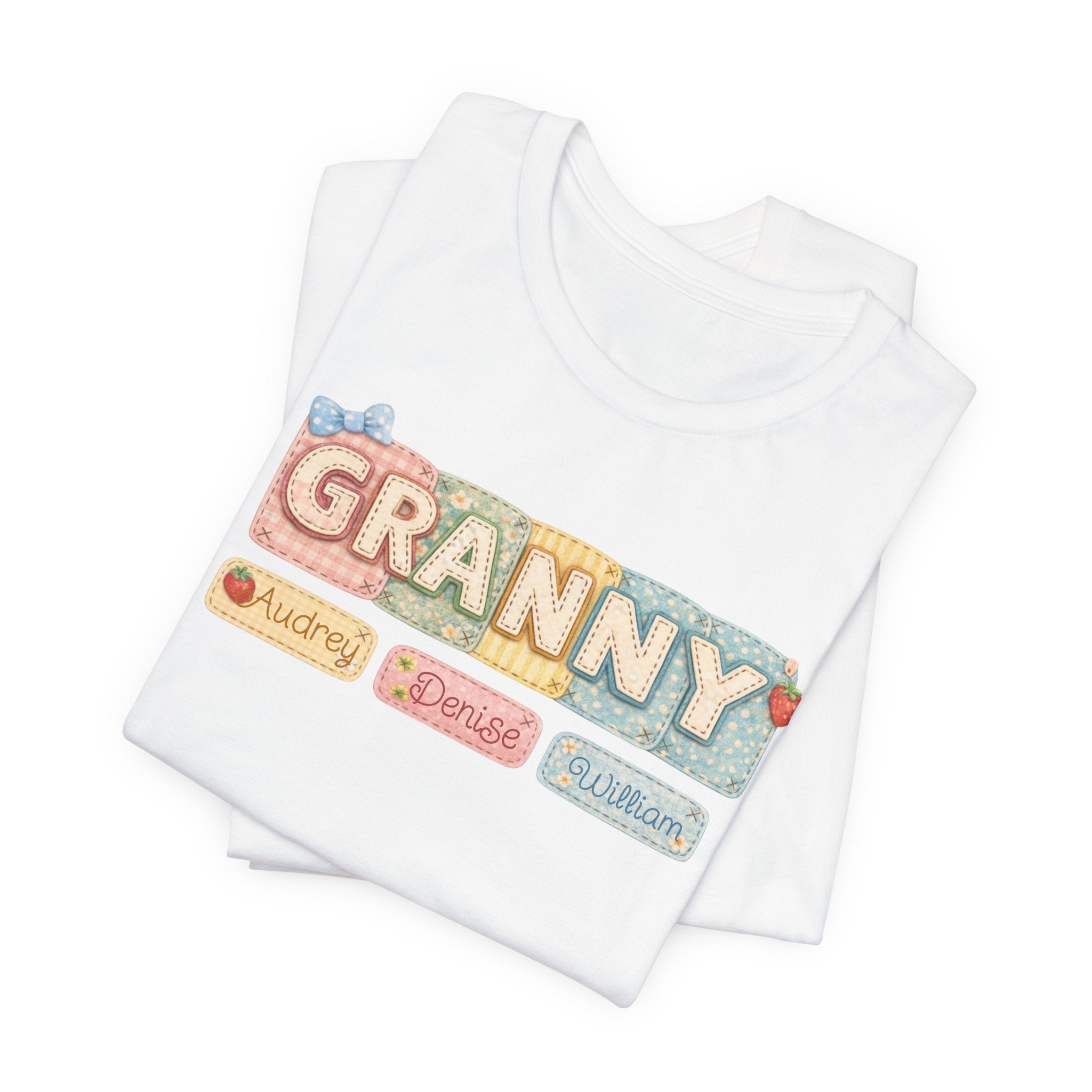 Granny Retro Nameplate T‑Shirt — Personalized Grandma Tee
